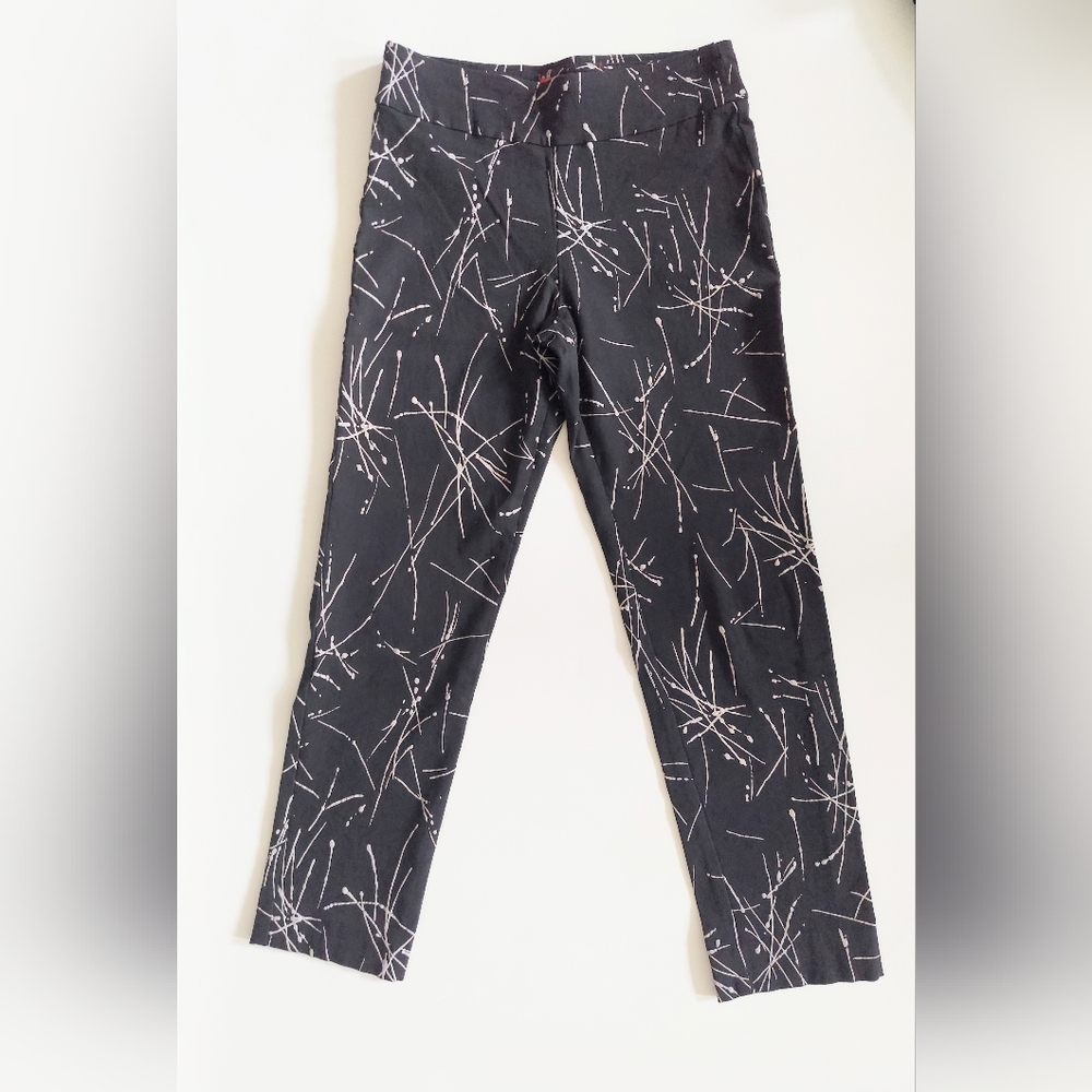 Krazy Larry Fire Cracker Tapered Leg Pull On Pants Black White Size 2